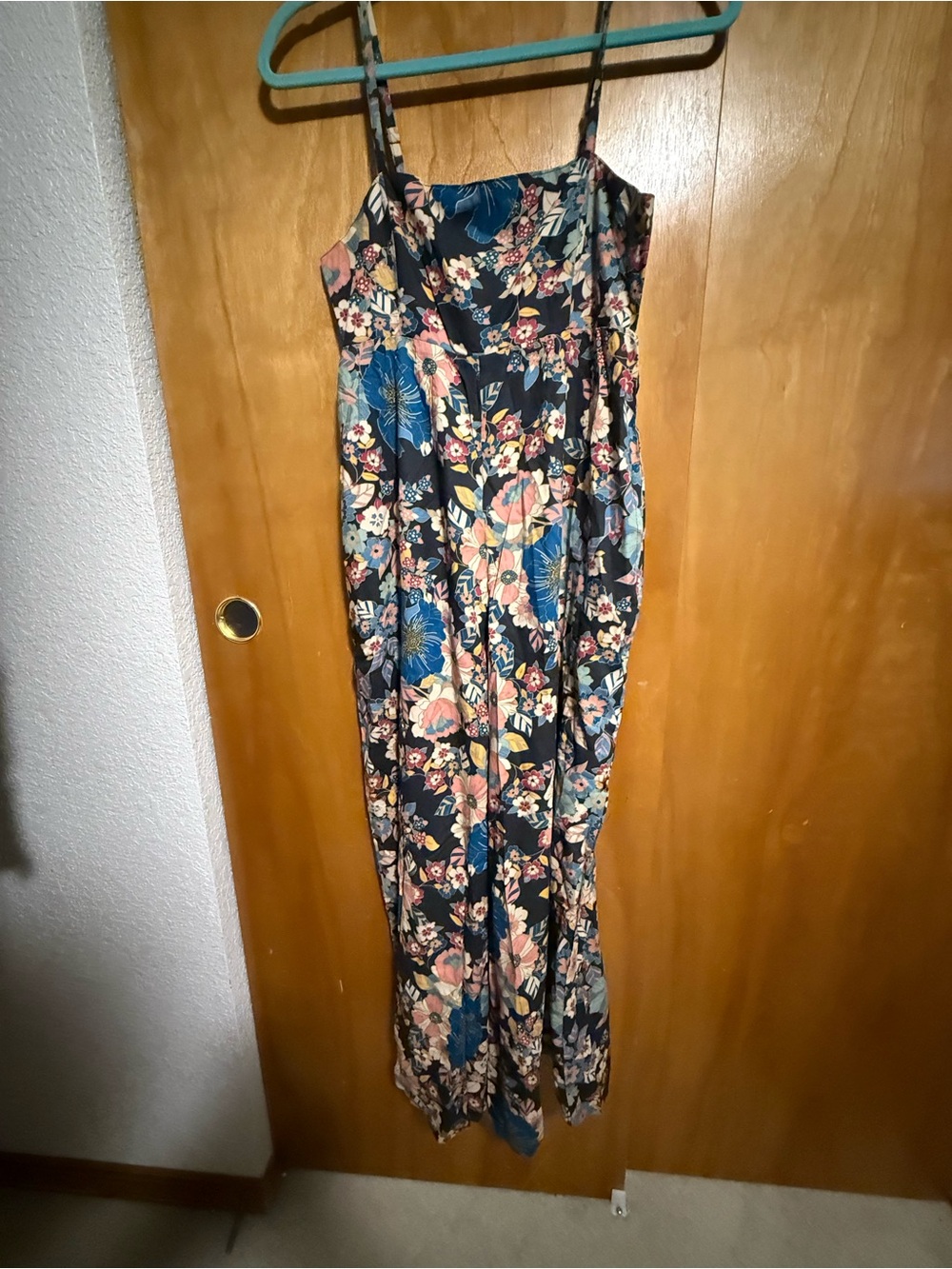 NATURAL LIFE Navy Floral Spaghetti-Strap Maxi Dress